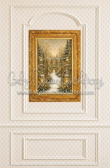 Evergreen Elegance Wall Panel with Winter Manor Portrait Skinny (WM)