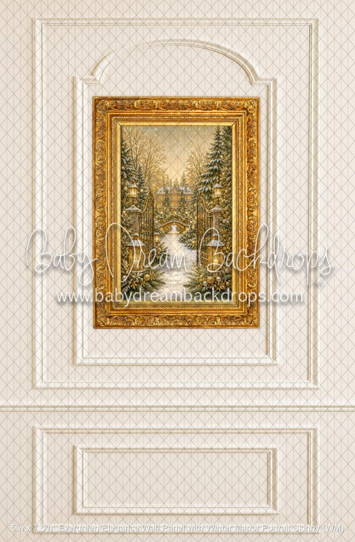 Evergreen Elegance Wall Panel with Winter Manor Portrait Skinny (WM)