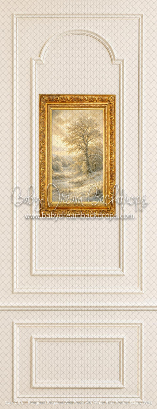 Evergreen Elegance Wall Panel with Winter River Portrait Skinny (WM)