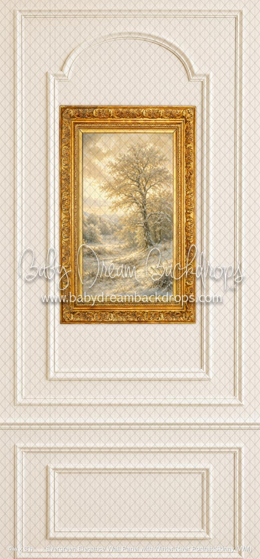 Evergreen Elegance Wall Panel with Winter River Portrait Skinny (WM)