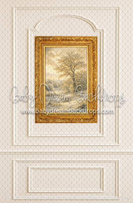 Evergreen Elegance Wall Panel with Winter River Portrait Skinny (WM)
