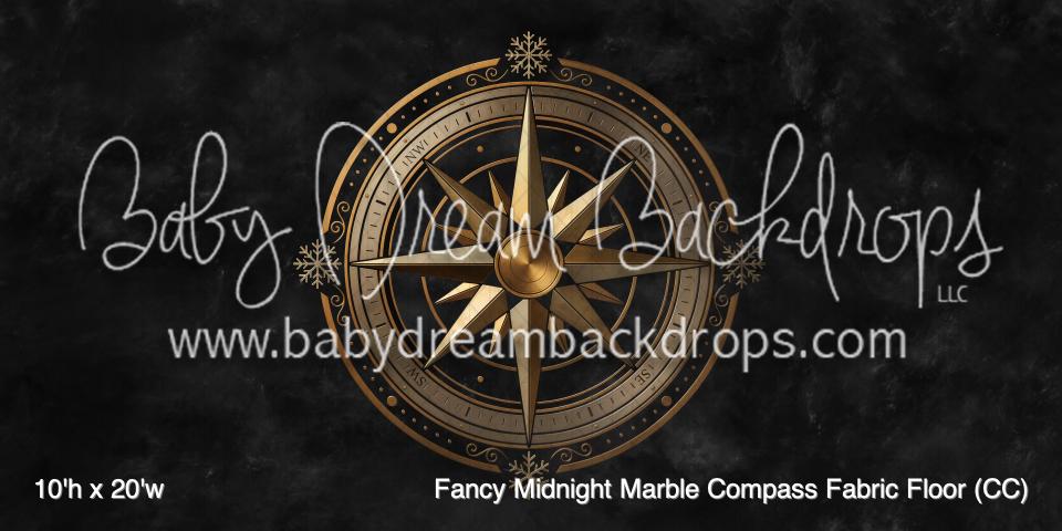 Fancy Midnight Marble Compass Fabric Floor (CC)