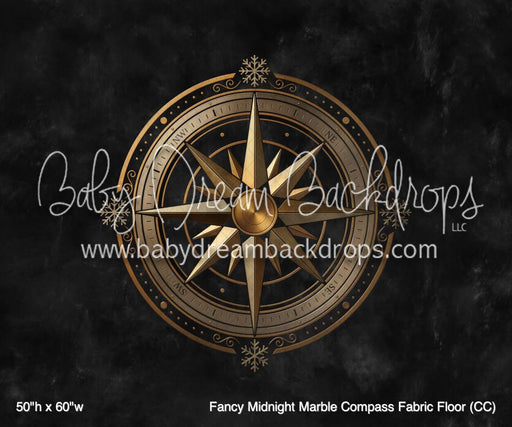 Fancy Midnight Marble Compass Fabric Floor (CC)