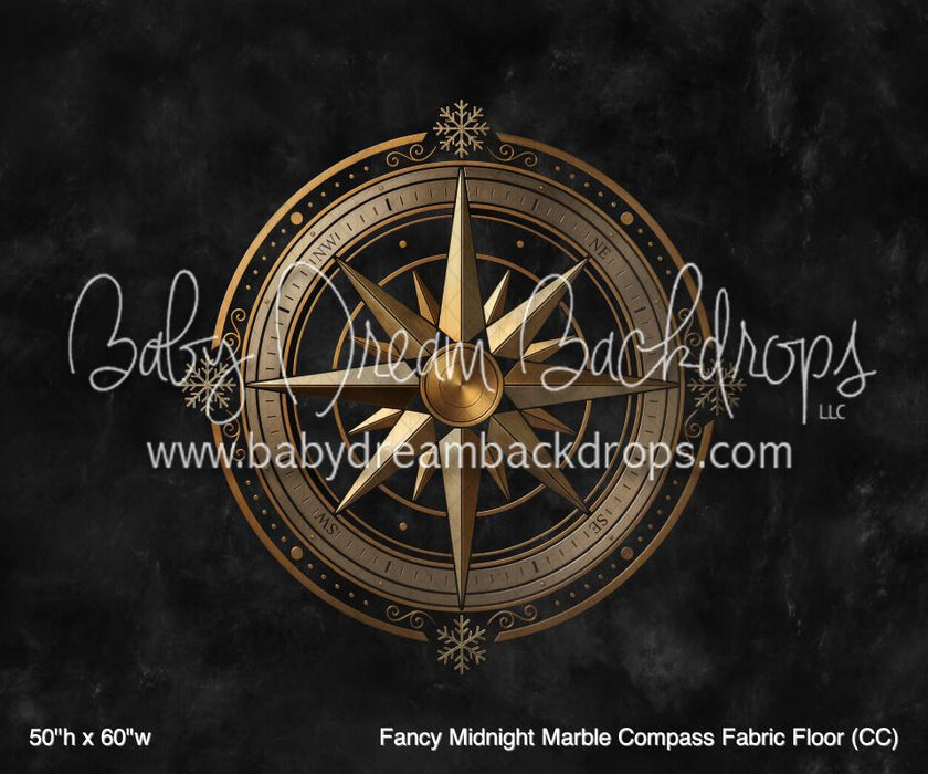 Fancy Midnight Marble Compass Fabric Floor (CC)