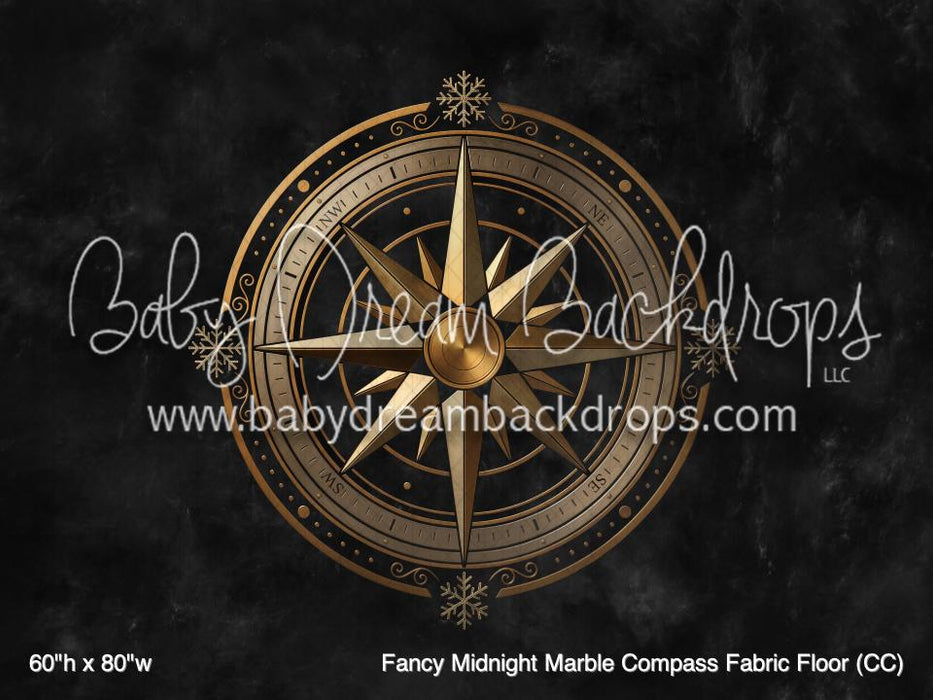 Fancy Midnight Marble Compass Fabric Floor (CC)