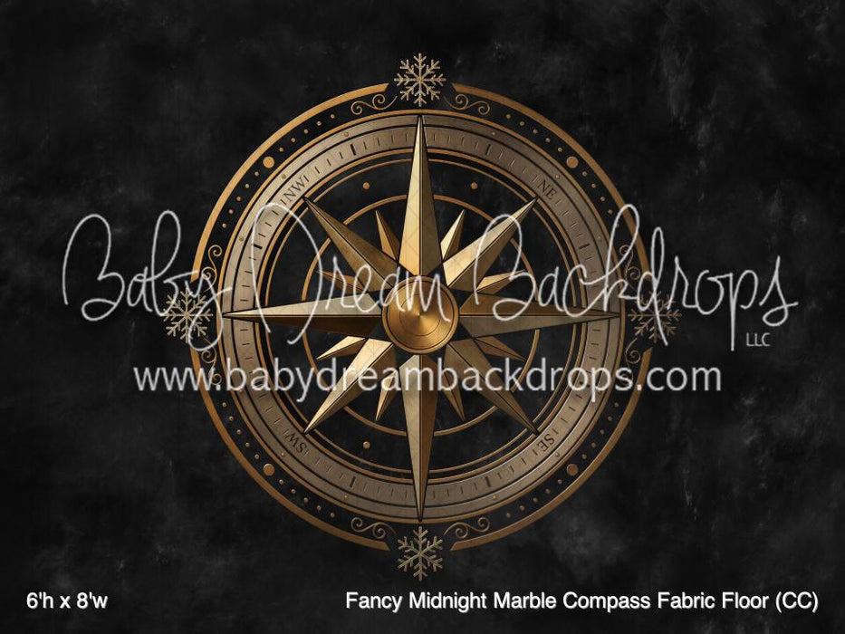 Fancy Midnight Marble Compass Fabric Floor (CC)