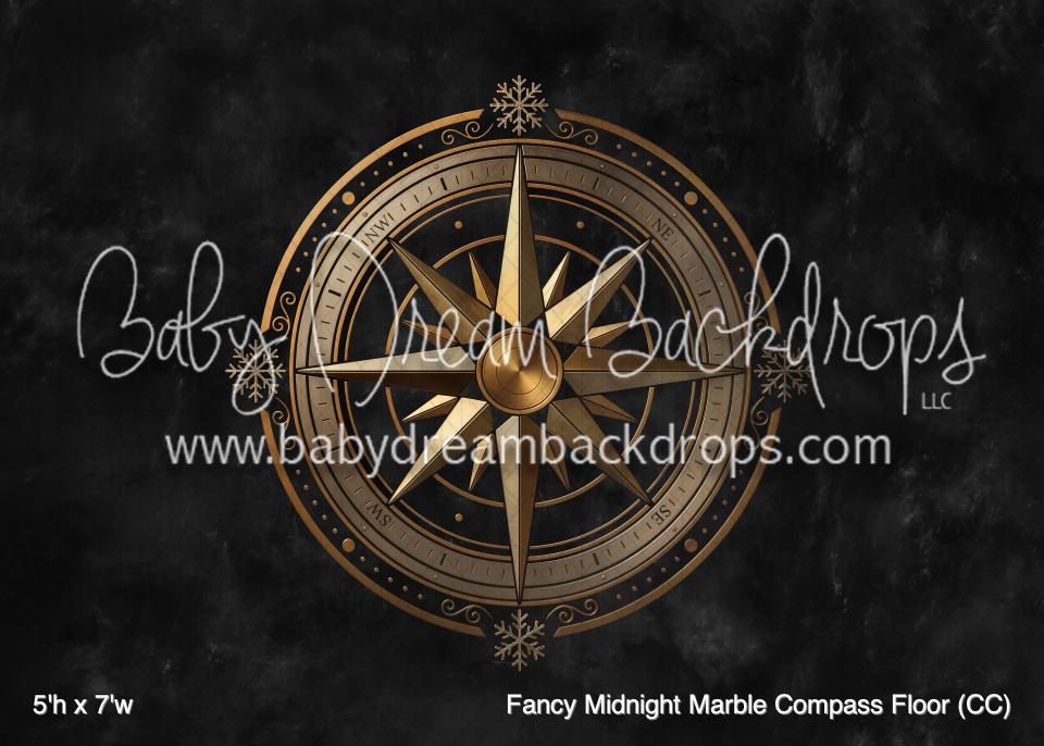 Fancy Midnight Marble Compass Floor (CC)