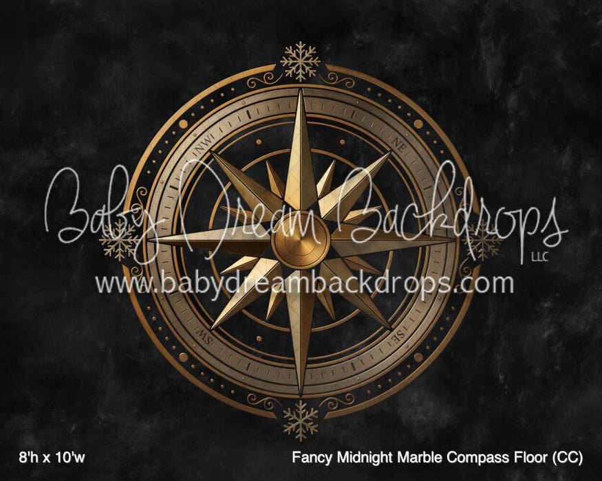 Fancy Midnight Marble Compass Floor (CC)