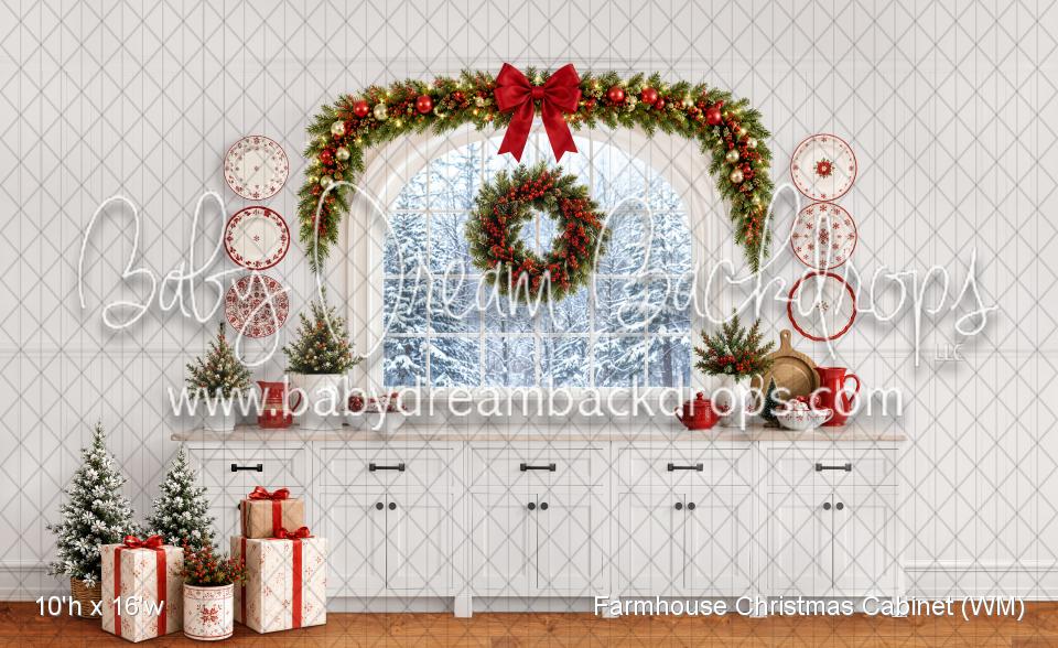 Farmhouse Christmas Cabinet (WM)