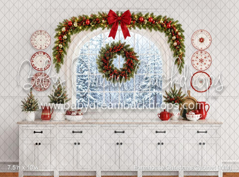 Farmhouse Christmas Cabinet (WM)