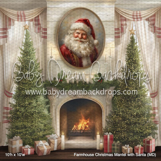Farmhouse Christmas Mantel with Santa (MD)