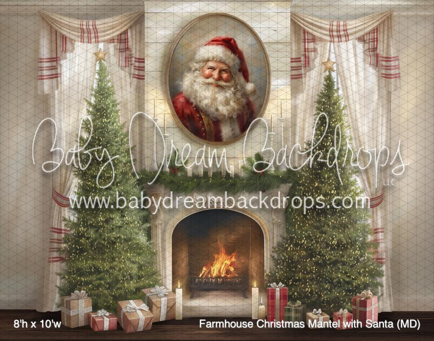 Farmhouse Christmas Mantel with Santa (MD)