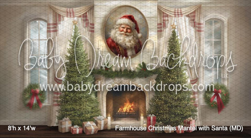 Farmhouse Christmas Mantel with Santa (MD)