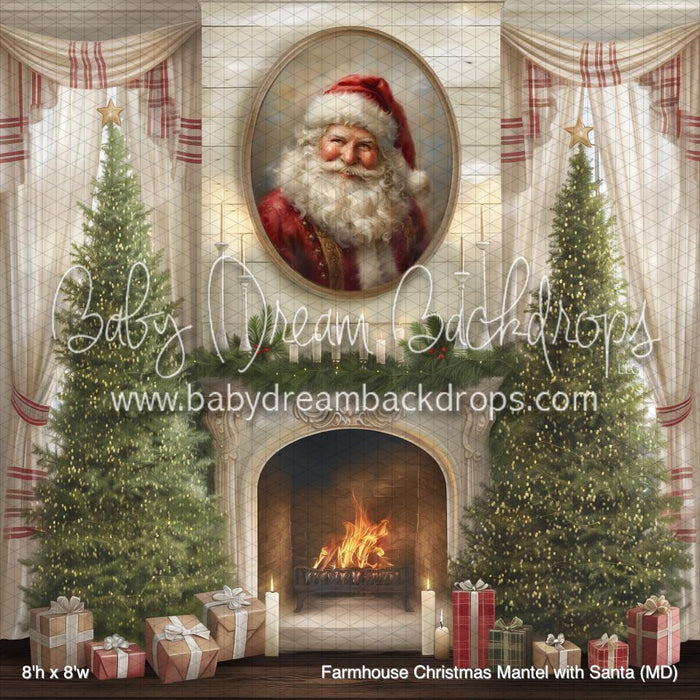 Farmhouse Christmas Mantel with Santa (MD)
