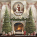 Farmhouse Christmas Mantel with Snowman (MD)