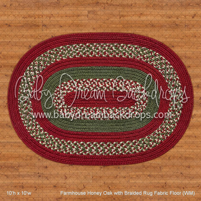 Farmhouse Honey Oak with Braided Rug Fabric Floor (WM)