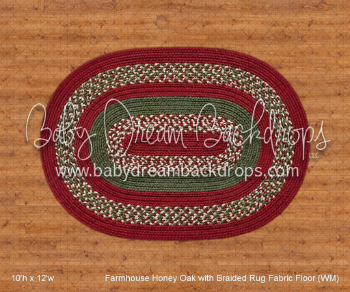 Farmhouse Honey Oak with Braided Rug Fabric Floor (WM)