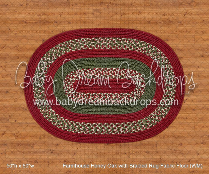 Farmhouse Honey Oak with Braided Rug Fabric Floor (WM)