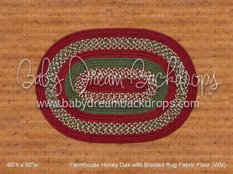 Farmhouse Honey Oak with Braided Rug Fabric Floor (WM)