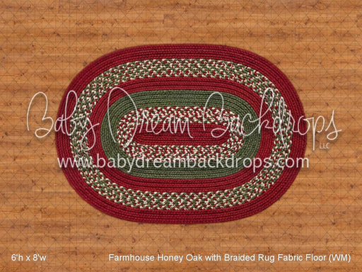 Farmhouse Honey Oak with Braided Rug Fabric Floor (WM)
