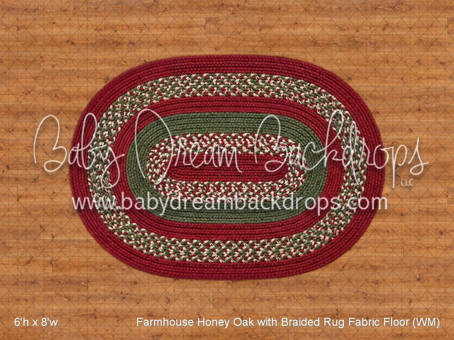 Farmhouse Honey Oak with Braided Rug Fabric Floor (WM)