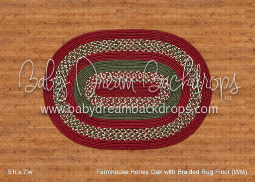 Farmhouse Honey Oak with Braided Rug Fabric Floor (WM)