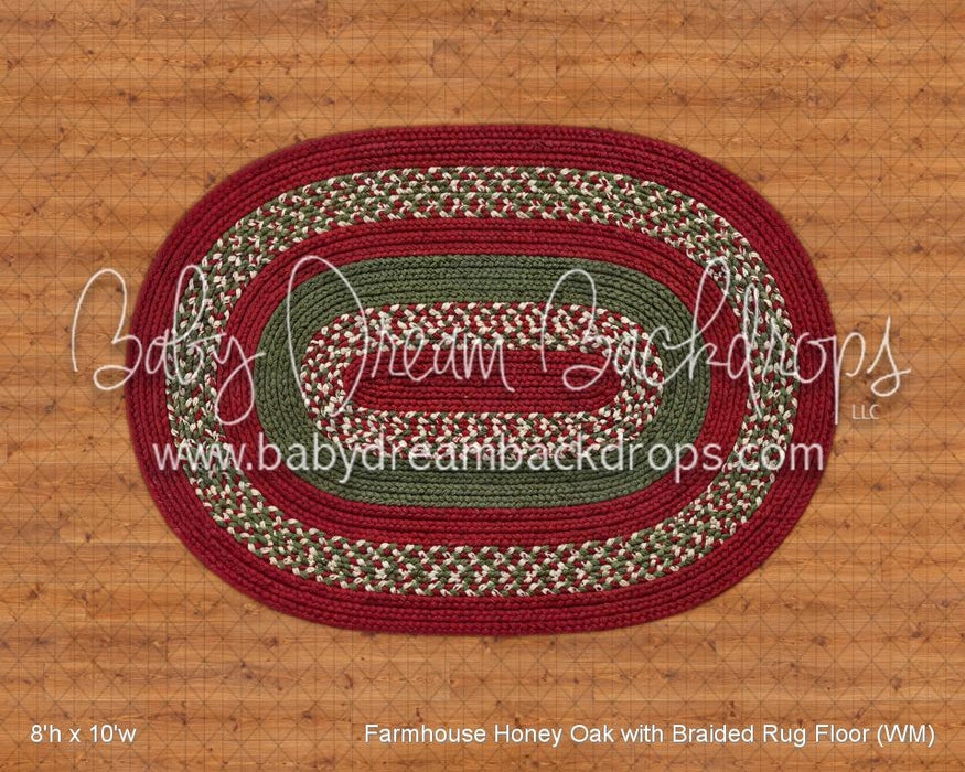 Farmhouse Honey Oak with Braided Rug Fabric Floor (WM)