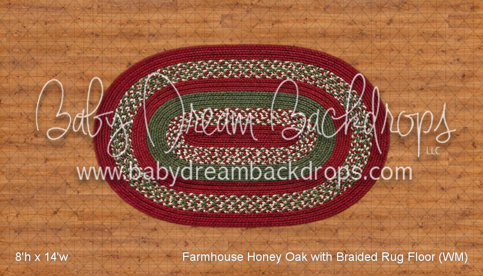 Farmhouse Honey Oak with Braided Rug Fabric Floor (WM)