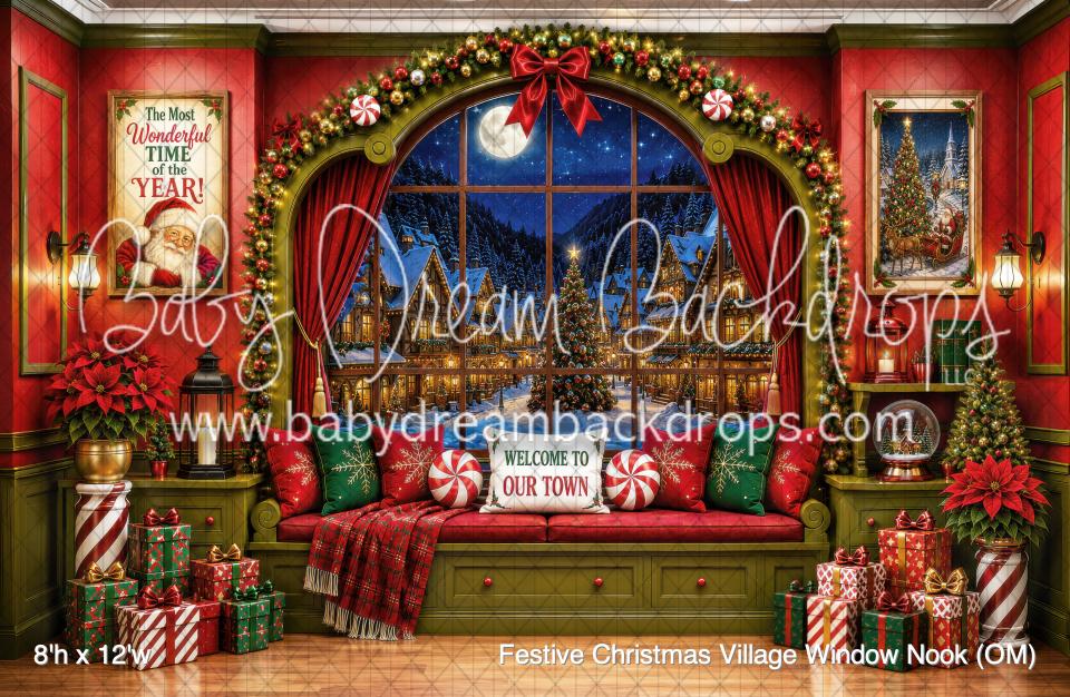 Festive Christmas Village Window Nook (OM)