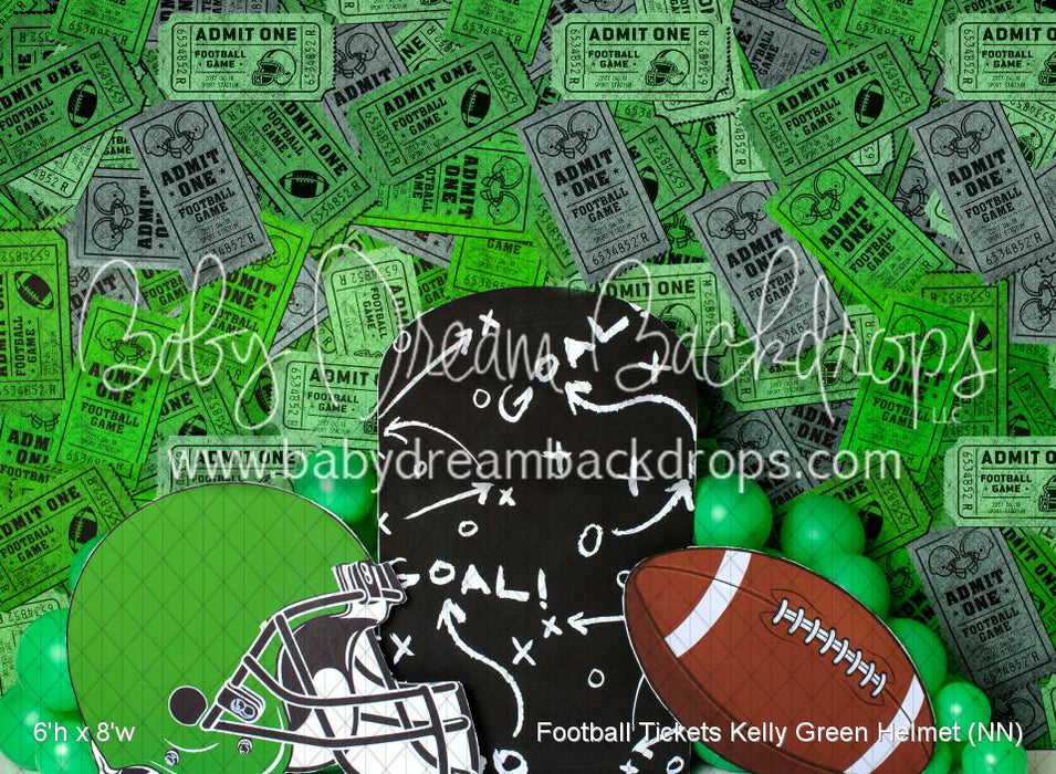 Football Tickets Kelly Green Helmet (NN)