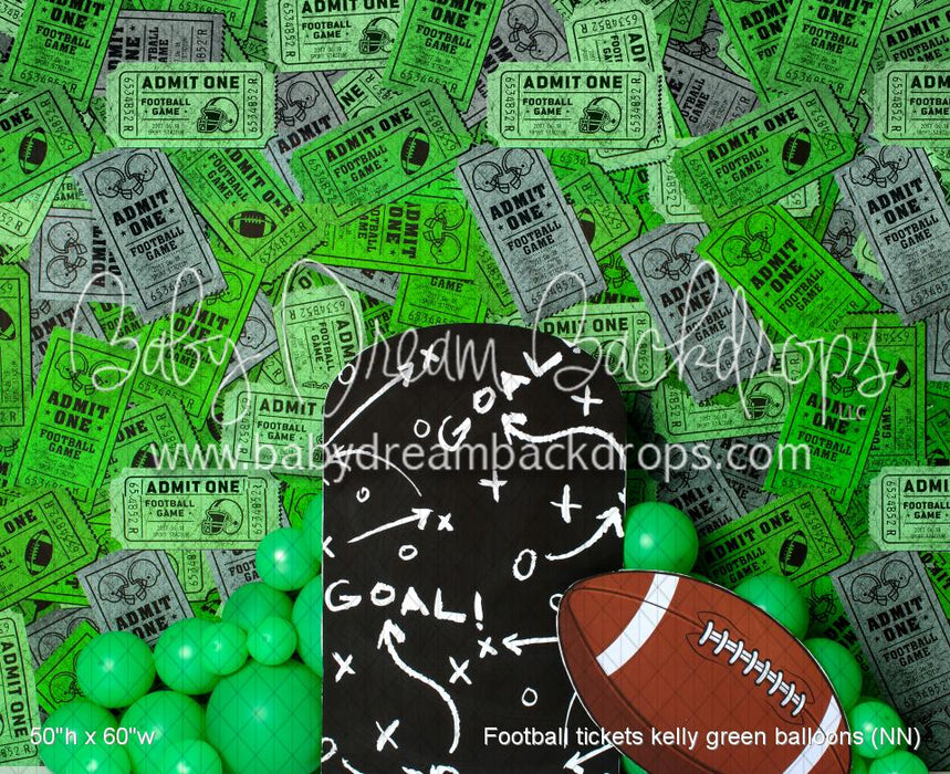 Football tickets kelly green balloons (NN)