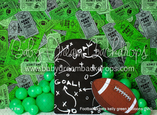 Football tickets kelly green balloons (NN)