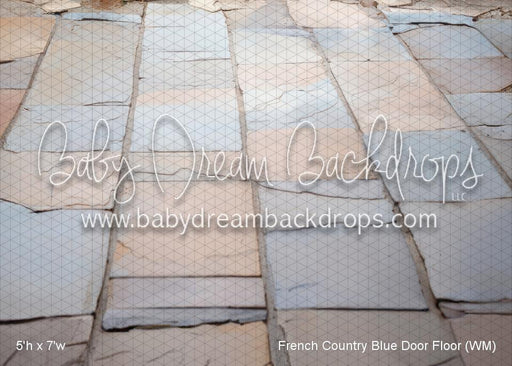 French Country Blue Door Fabric Floor (WM)
