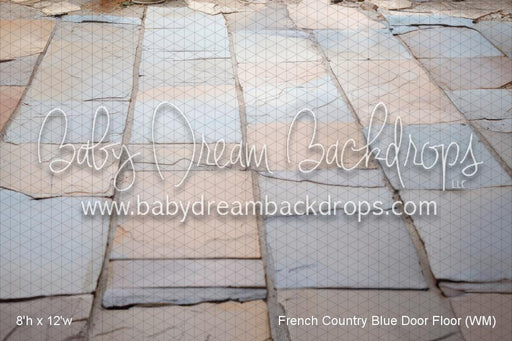 French Country Blue Door Fabric Floor (WM)