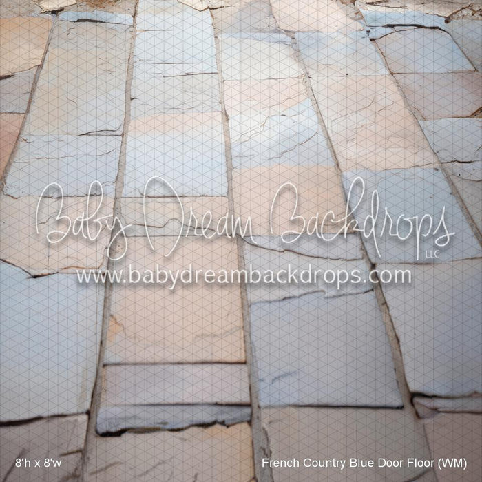 French Country Blue Door Fabric Floor (WM)