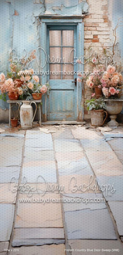 French Country Blue Door Sweep (WM)