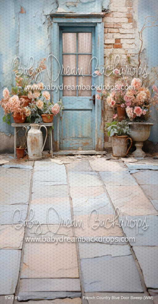 French Country Blue Door Sweep (WM)