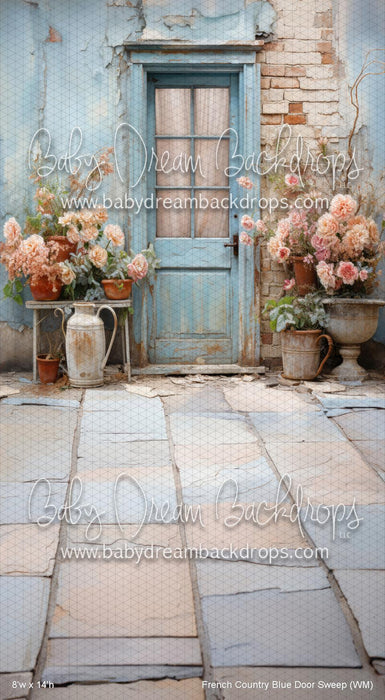 French Country Blue Door Sweep (WM)