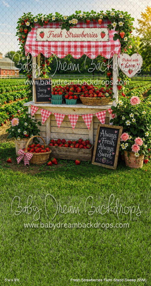 Fresh Strawberries Farm Stand Sweep (WM)