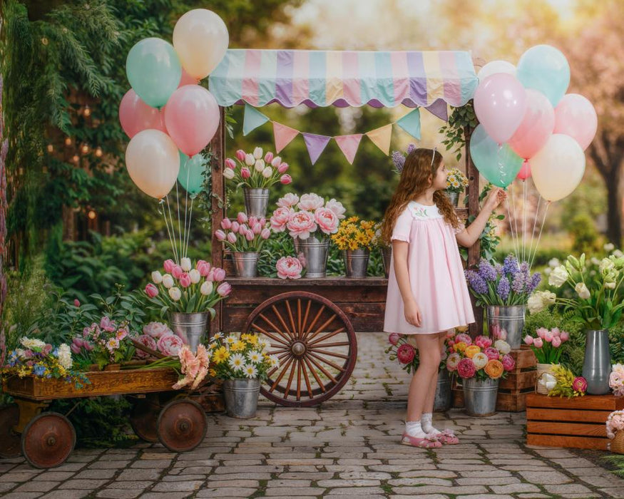 RTS FBK 8x10 Dream FleeceGarden Park Flower Cart (WM) (Whitney)