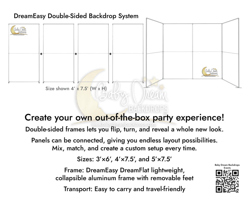 Photo Booth Bundle - DreamEasy DreamFlats, Silicone Edge Backdrops with Floor