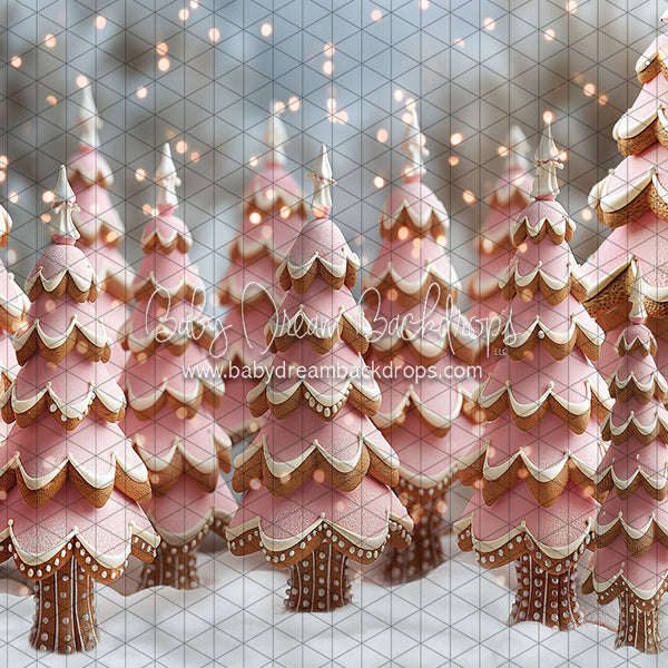 X Drop Gingerbread Tree Farm Pink (JA)