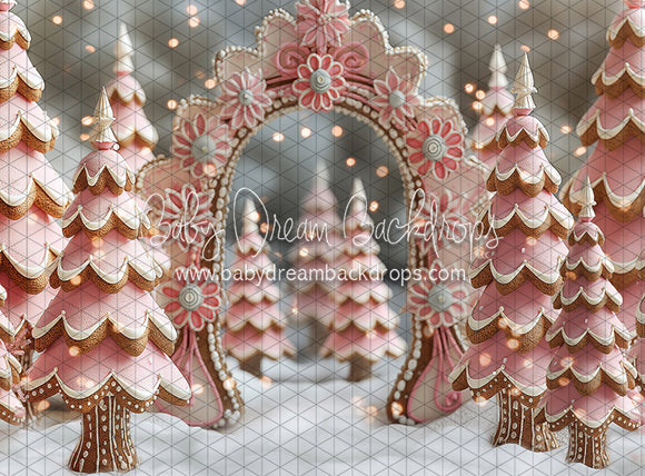Gingerbread Tree Farm Pink Arch (JA)