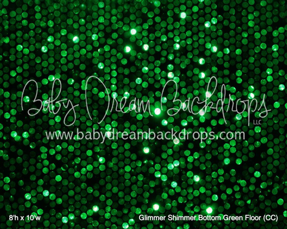 Glimmer Shimmer Bottom Green Fabric Floor (CC) — Baby Dream Backdrops