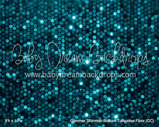 Glimmer Shimmer Bottom Turquoise Fabric Floor (CC)