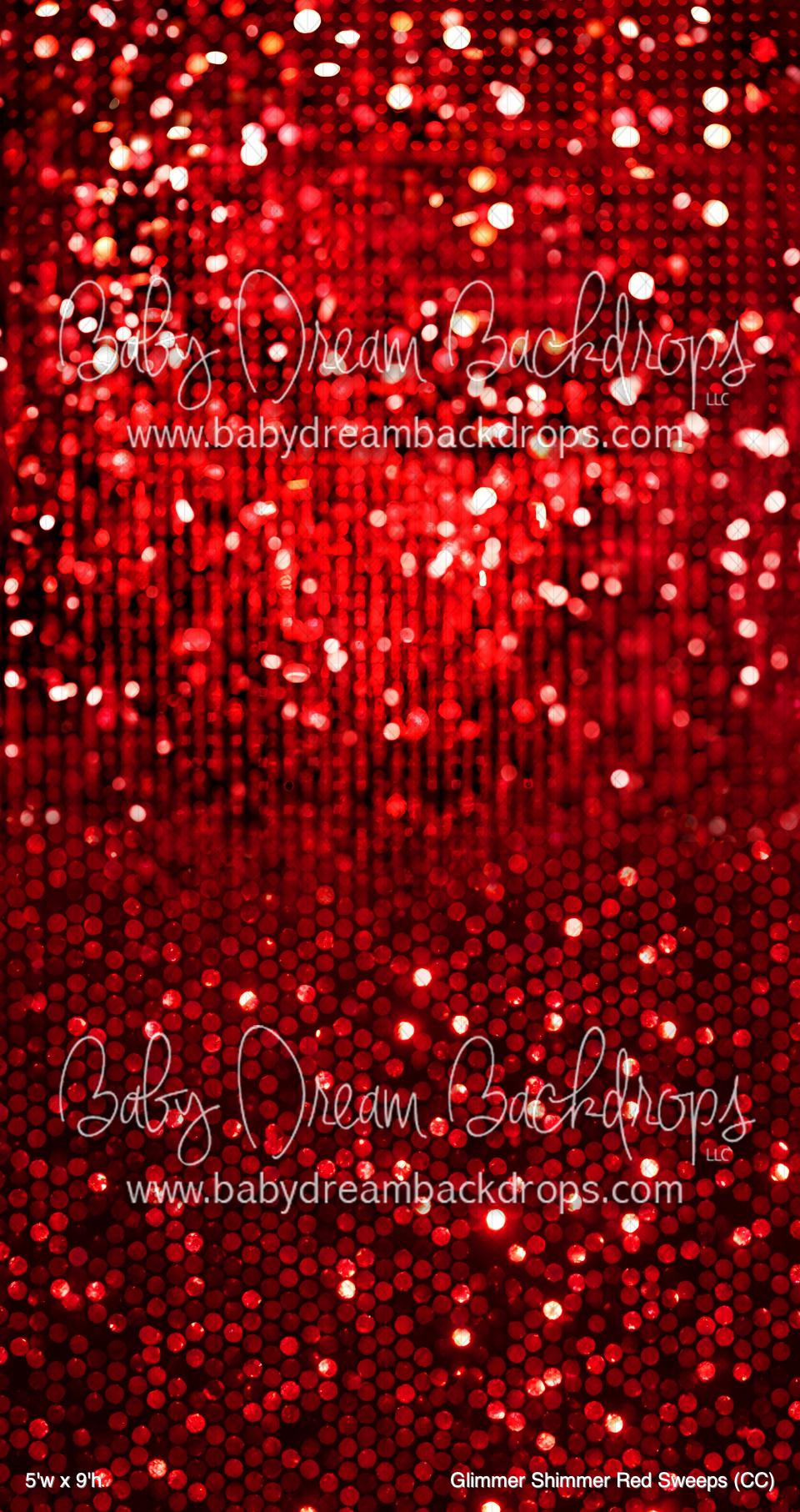 Glimmer Shimmer Red Sweeps (CC) — Baby Dream Backdrops