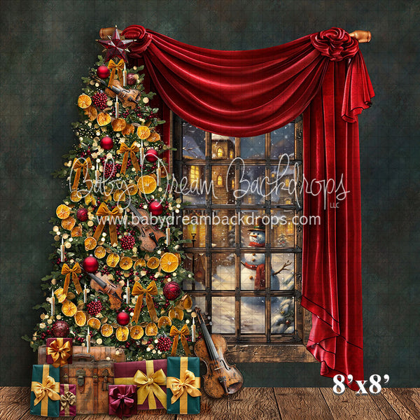 X Drop Gold Christmas Window Right 24 (VR)