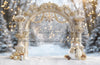 Gold Sparkle Arch with snowman (MD)