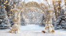 Gold Sparkle Arch with snowman (MD)