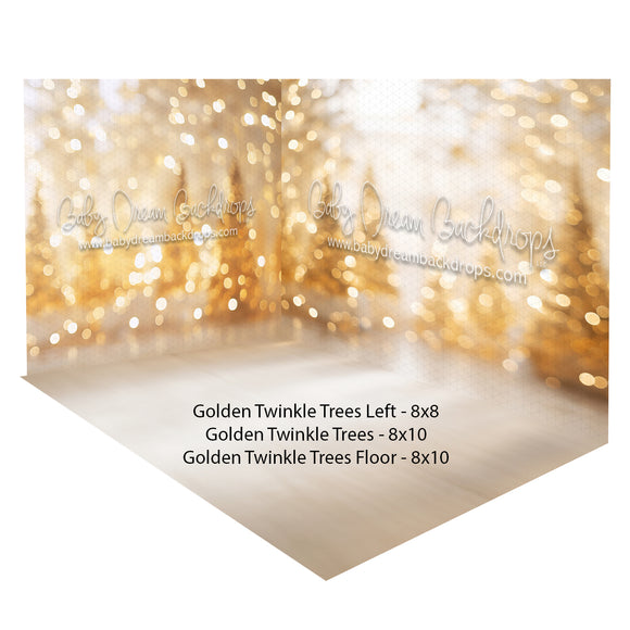 Fabric Room Golden Twinkle Trees Left + Golden Twinkle Trees + Golden Twinkle Trees Floor